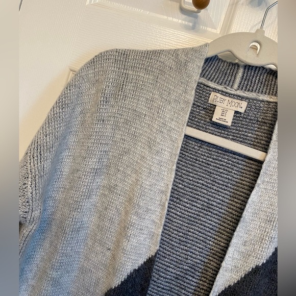 NWT Ruby Moon Boho Long Cardigan Duster Coat Sweater Size Small Blue - Picture 2 of 9
